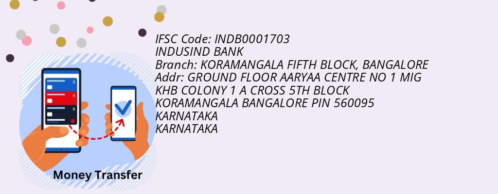 Find INDUSIND BANK IFSC Code BANGALORE - KORAMANGALA FIFTH BLOCK Branch Find INDUSIND BANK IFSC Code BANGALORE - KORAMANGALA FIFTH BLOCK Branch