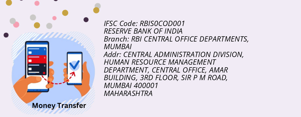 Find RESERVE BANK OF INDIA IFSC Code MUMBAI - RBI CENTRAL OFFICE DEPARTMENTS Branch Find RESERVE BANK OF INDIA IFSC Code MUMBAI - RBI CENTRAL OFFICE DEPARTMENTS Branch