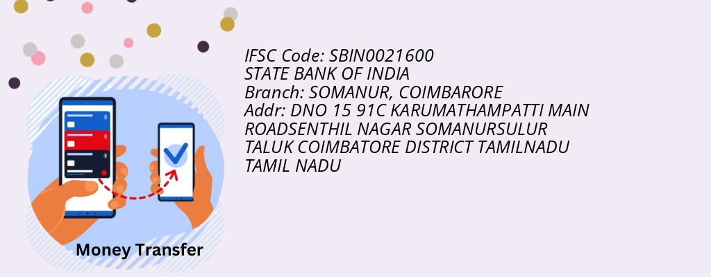 Find STATE BANK OF INDIA IFSC Code COIMBARORE - SOMANUR Branch