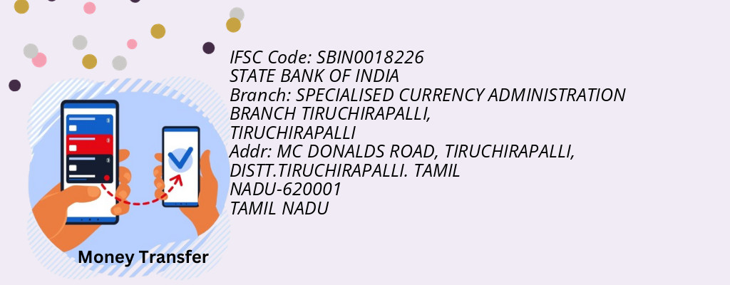 Find STATE BANK OF INDIA IFSC Code TIRUCHIRAPALLI - SPECIALISED CURRENCY ADMINISTRATION BRANCH TIRUCHIRAPALLI Branch
