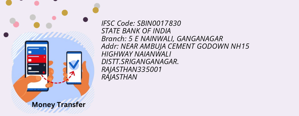 Find STATE BANK OF INDIA IFSC Code GANGANAGAR - 5 E NAINWALI Branch Find STATE BANK OF INDIA IFSC Code GANGANAGAR - 5 E NAINWALI Branch