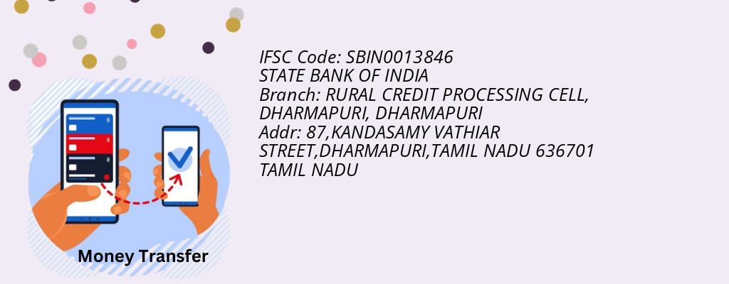 Find STATE BANK OF INDIA IFSC Code DHARMAPURI - RURAL CREDIT PROCESSING CELL, DHARMAPURI Branch Find STATE BANK OF INDIA IFSC Code DHARMAPURI - RURAL CREDIT PROCESSING CELL, DHARMAPURI Branch
