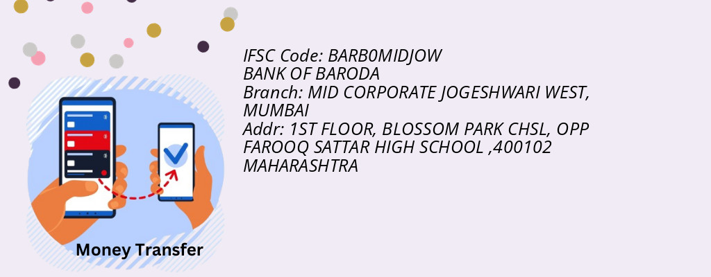 Find BANK OF BARODA IFSC Code MUMBAI - MID CORPORATE JOGESHWARI WEST Branch Find BANK OF BARODA IFSC Code MUMBAI - MID CORPORATE JOGESHWARI WEST Branch