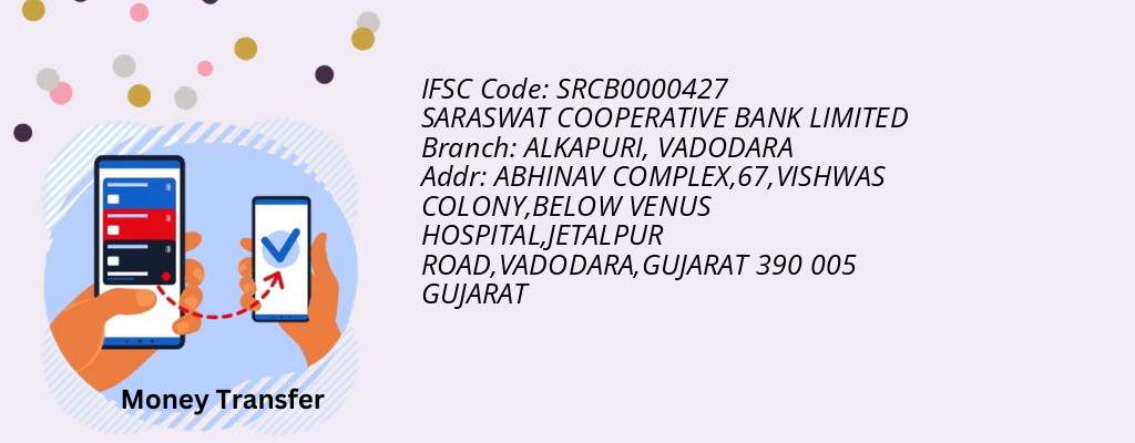 Find SARASWAT COOPERATIVE BANK IFSC Code VADODARA - ALKAPURI Branch