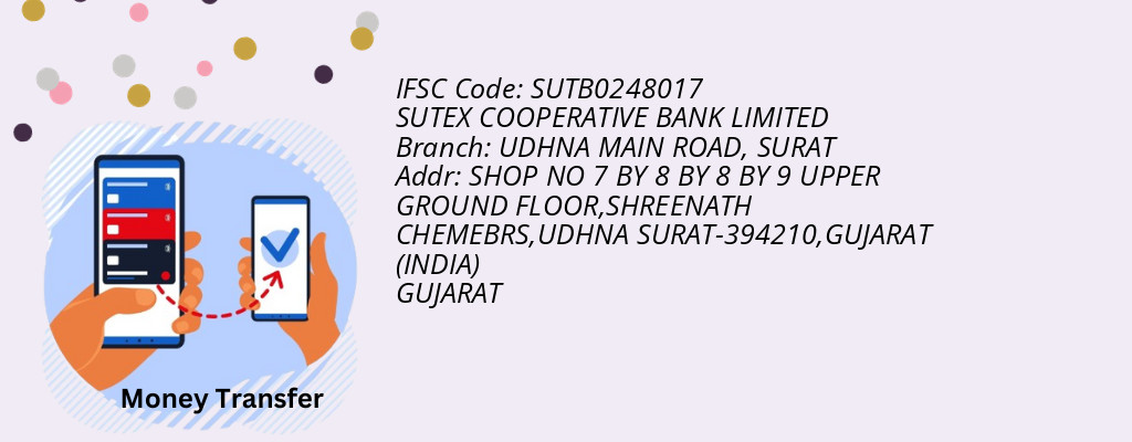Find SUTEX COOPERATIVE BANK IFSC Code SURAT - UDHNA MAIN ROAD Branch Find SUTEX COOPERATIVE BANK IFSC Code SURAT - UDHNA MAIN ROAD Branch