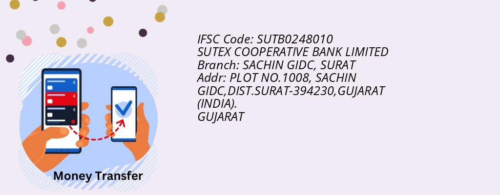 Find SUTEX COOPERATIVE BANK IFSC Code SURAT - SACHIN GIDC Branch