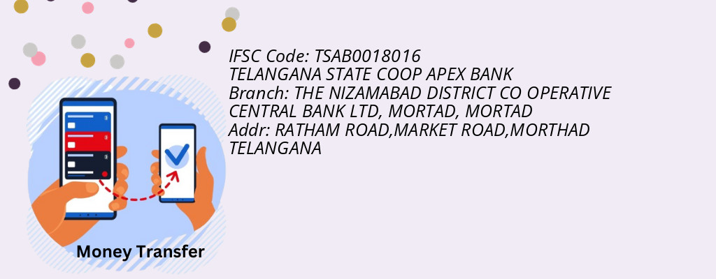 Find TELANGANA STATE COOP APEX BANK IFSC Code MORTAD - THE NIZAMABAD DISTRICT CO OPERATIVE CENTRAL BANK LTD, MORTAD Branch Find TELANGANA STATE COOP APEX BANK IFSC Code MORTAD - THE NIZAMABAD DISTRICT CO OPERATIVE CENTRAL BANK LTD, MORTAD Branch
