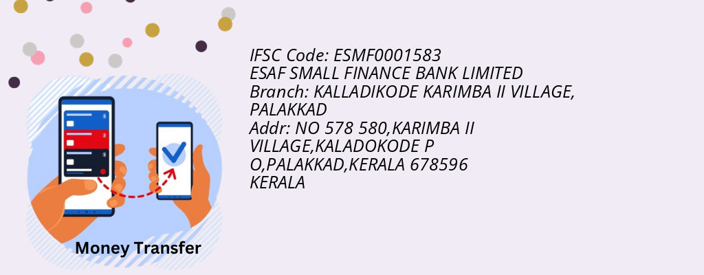 Find ESAF SMALL FINANCE BANK IFSC Code PALAKKAD - KALLADIKODE KARIMBA II VILLAGE Branch Find ESAF SMALL FINANCE BANK IFSC Code PALAKKAD - KALLADIKODE KARIMBA II VILLAGE Branch