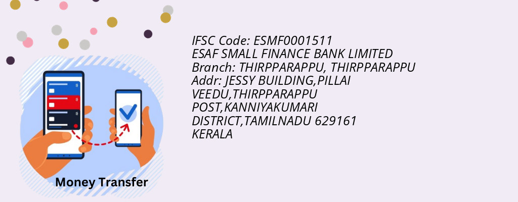 Find ESAF SMALL FINANCE BANK IFSC Code THIRPPARAPPU - THIRPPARAPPU Branch Find ESAF SMALL FINANCE BANK IFSC Code THIRPPARAPPU - THIRPPARAPPU Branch