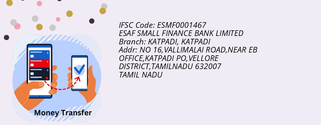 Find ESAF SMALL FINANCE BANK IFSC Code KATPADI - KATPADI Branch Find ESAF SMALL FINANCE BANK IFSC Code KATPADI - KATPADI Branch