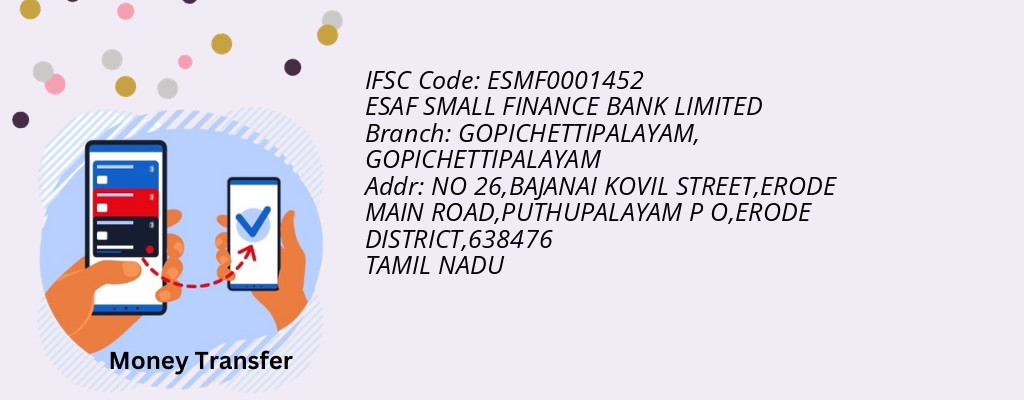Find ESAF SMALL FINANCE BANK IFSC Code GOPICHETTIPALAYAM - GOPICHETTIPALAYAM Branch Find ESAF SMALL FINANCE BANK IFSC Code GOPICHETTIPALAYAM - GOPICHETTIPALAYAM Branch