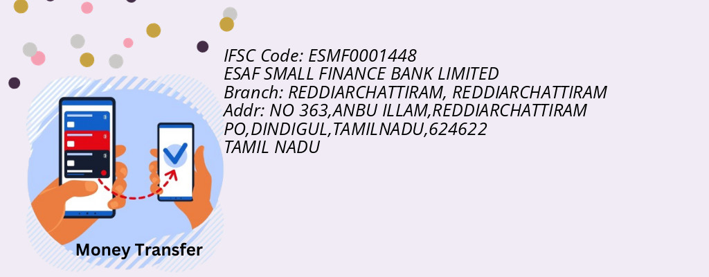 Find ESAF SMALL FINANCE BANK IFSC Code REDDIARCHATTIRAM - REDDIARCHATTIRAM Branch