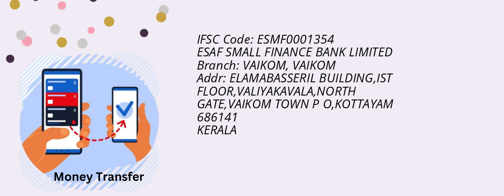 Find ESAF SMALL FINANCE BANK IFSC Code VAIKOM - VAIKOM Branch