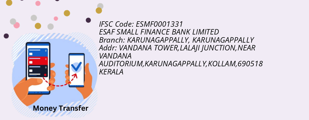 Find ESAF SMALL FINANCE BANK IFSC Code KARUNAGAPPALLY - KARUNAGAPPALLY Branch