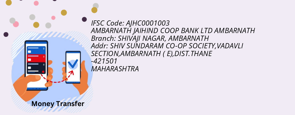 Find AMBARNATH JAIHIND COOP BANK AMBARNATH IFSC Code AMBARNATH - SHIVAJI NAGAR Branch