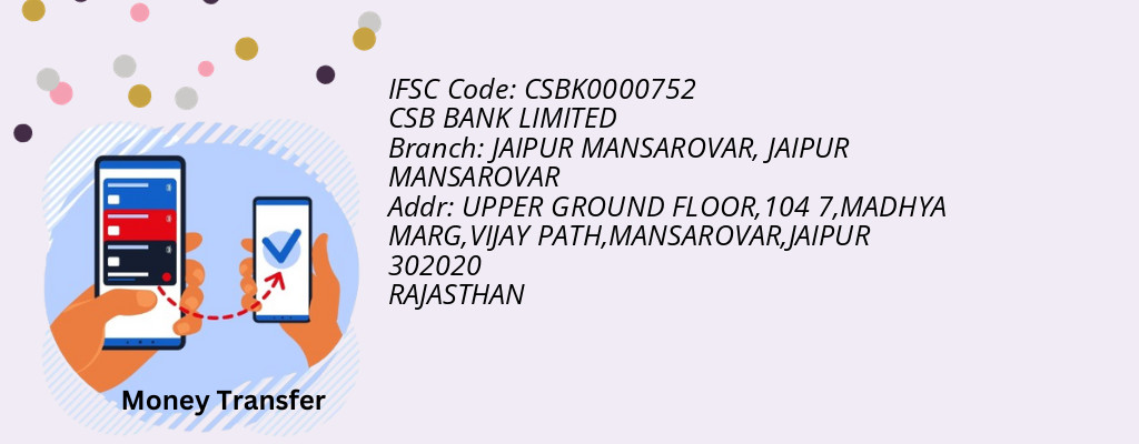 Find CSB BANK IFSC Code JAIPUR MANSAROVAR - JAIPUR MANSAROVAR Branch