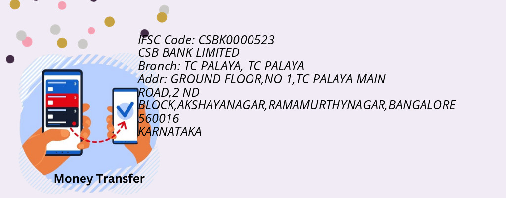 Find CSB BANK IFSC Code TC PALAYA - TC PALAYA Branch Find CSB BANK IFSC Code TC PALAYA - TC PALAYA Branch