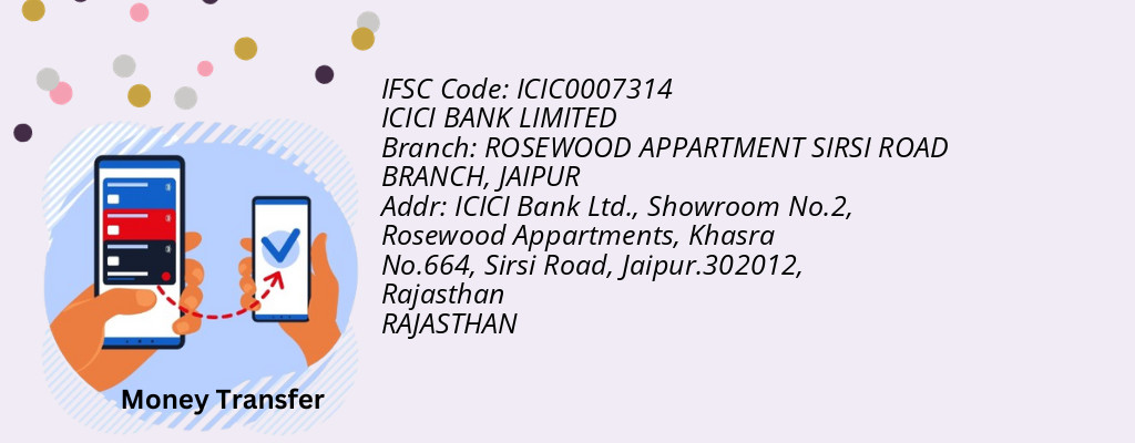 Find ICICI BANK IFSC Code JAIPUR - ROSEWOOD APPARTMENT SIRSI ROAD BRANCH Branch Find ICICI BANK IFSC Code JAIPUR - ROSEWOOD APPARTMENT SIRSI ROAD BRANCH Branch