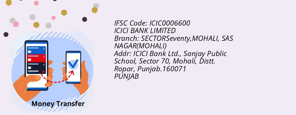 Find ICICI BANK IFSC Code SAS NAGAR(MOHALI) - SECTORSeventy,MOHALI Branch