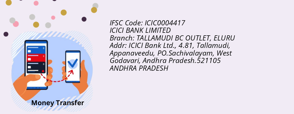 Find ICICI BANK IFSC Code ELURU - TALLAMUDI BC OUTLET Branch