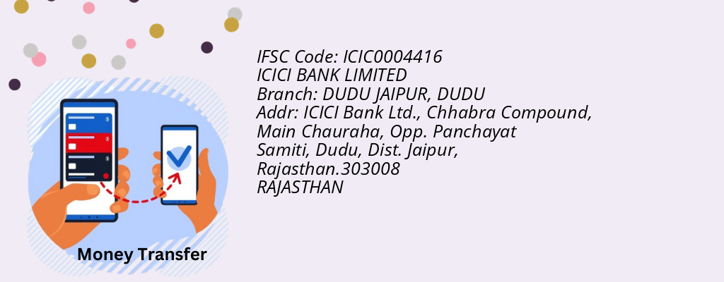 Find ICICI BANK IFSC Code DUDU - DUDU JAIPUR Branch