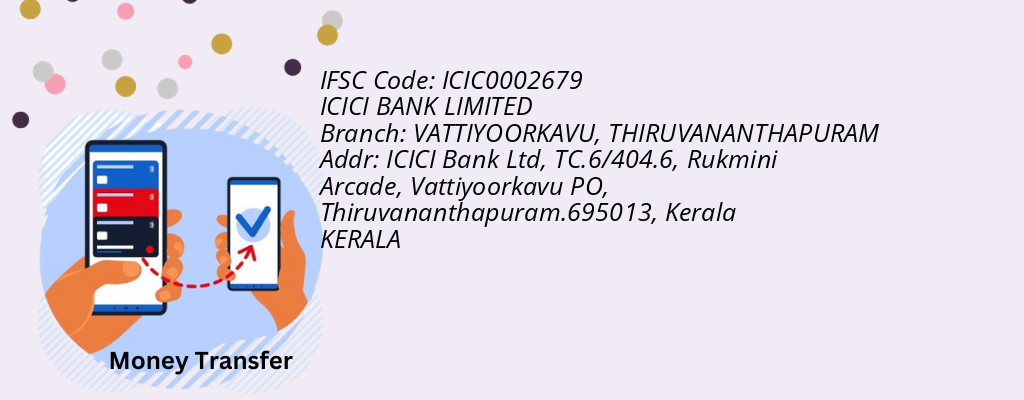 Find ICICI BANK IFSC Code THIRUVANANTHAPURAM - VATTIYOORKAVU Branch