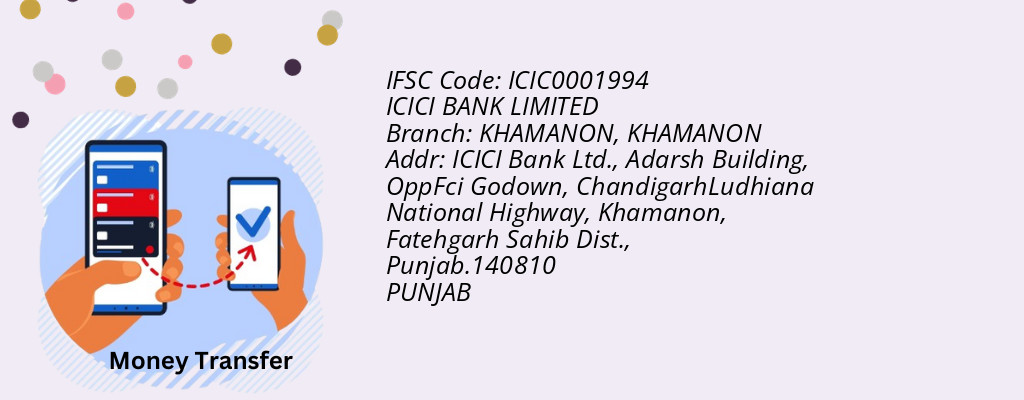 Find ICICI BANK IFSC Code KHAMANON - KHAMANON Branch