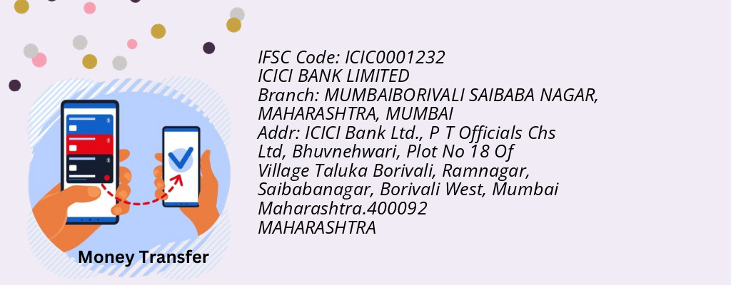 Find ICICI BANK IFSC Code MUMBAI - MUMBAIBORIVALI SAIBABA NAGAR, MAHARASHTRA Branch