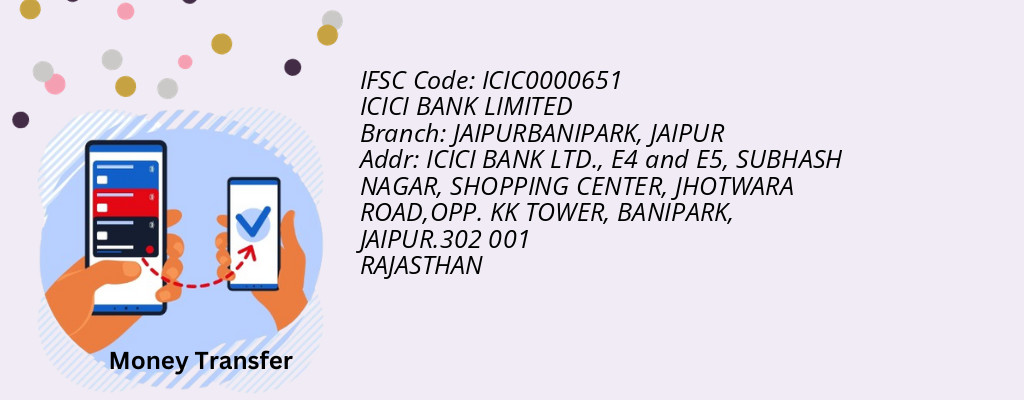 Find ICICI BANK IFSC Code JAIPUR - JAIPURBANIPARK Branch