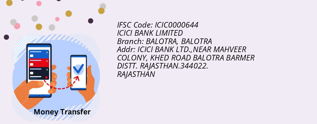 Find ICICI BANK IFSC Code BALOTRA - BALOTRA Branch