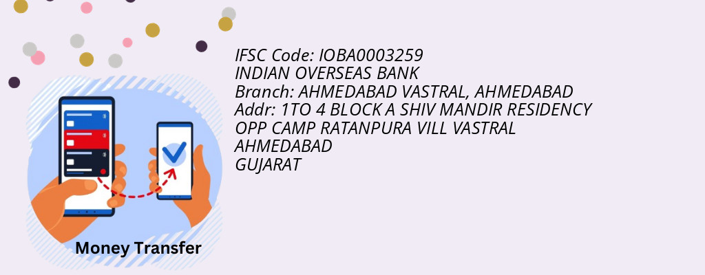 Find INDIAN OVERSEAS BANK IFSC Code AHMEDABAD - AHMEDABAD VASTRAL Branch